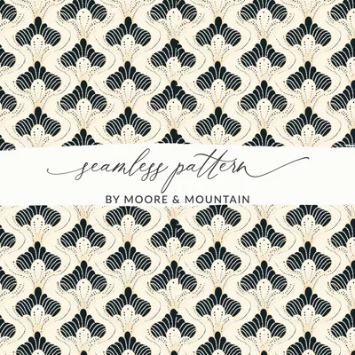 Art Deco Seamless Pattern Commercial Use, 1920s PNG, Art Nouveau Digital Paper, Vintage Geometric Seamless Pattern