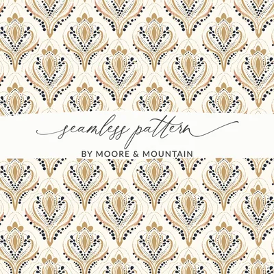 Art Deco Seamless Pattern Commercial Use, 1920s Roaring Twenties Digital Paper, Art Nouveau Floral Background PNG