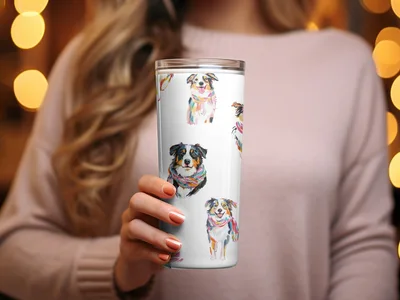 Australian Shepherd Dog Digital Paper, Seamless Dog Pattern, Pet Animal Fabric Design, Dog Breed Pattern, Dog Lover Gift, Commercial Use