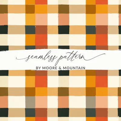 Autumn Plaid Digital Paper, Orange Brown Beige Checkered Pattern, Fall Scrapbook Paper, Neutral Buffalo Plaid Background, Digital Download