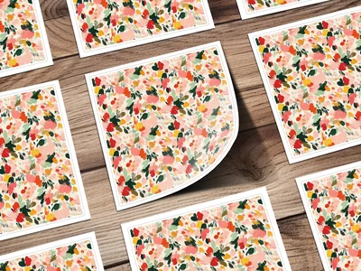 Autumn Sunflowers Seamless Pastel Colors Floral Design