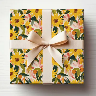 Autumn Sunflowers Seamless, Yellow Painted Sunflowers, Seamless Fall Floral, Gouache Sunflowers, Digital Seamless Sunflower Pattern