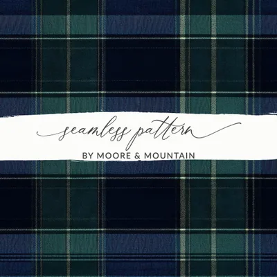 Beautiful Classic Seamless Navy Blue Tartan Design