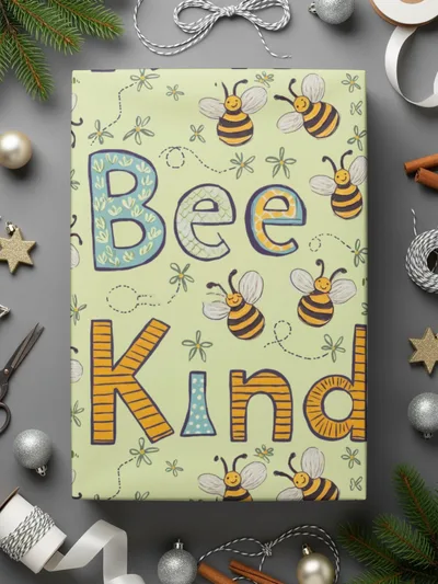 Bee Kind Seamless Pattern, Digital Download, Cute Bees, Nursery Print, Digital Paper Pack, Two Scales, Commercial Use, Scrapbook Paper