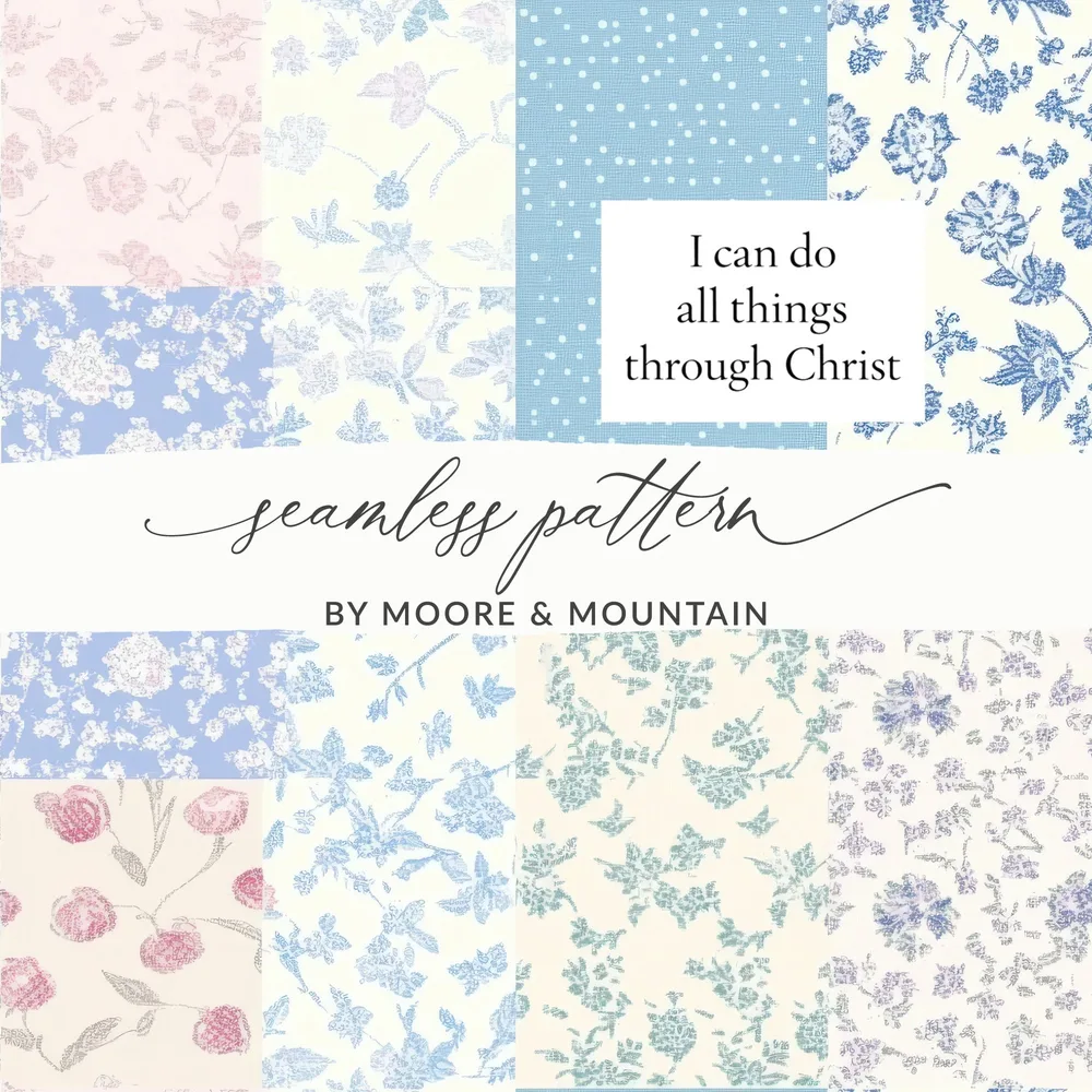 Bible Verse Seamless, Digital Paper, Religious Design, Floral Pattern, Faith Inspired, Christian Scripture, DIY Crafts