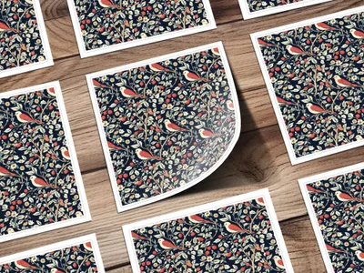 William Morris Seamless Pattern Toile Seamless Strawberry Thief Pattern