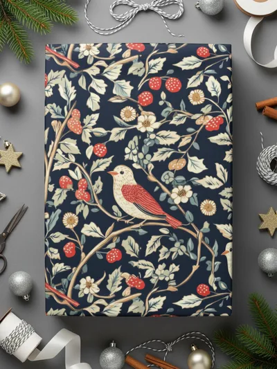 William Morris Seamless Pattern Toile Seamless Strawberry Thief Pattern