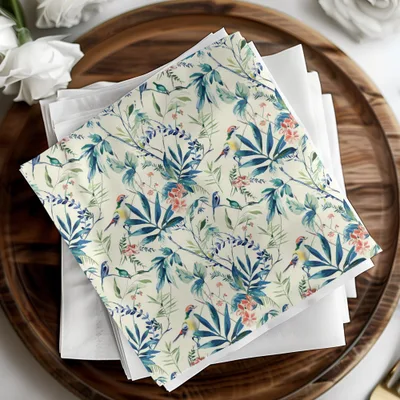 Bird Floral Seamless Pattern Digital Download, Botanical Print, Tropical Flower Design, Fabric Design, Background Texture