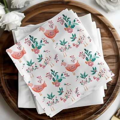Birds Flowers Repeat Pattern Nature Inspired Design Digital