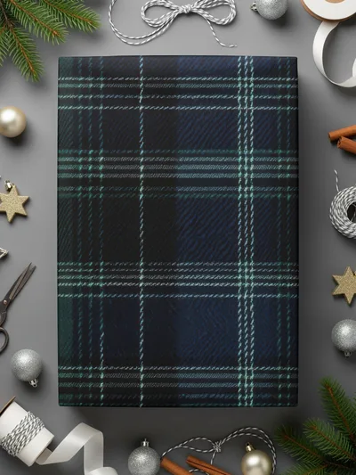 Black and Green Mens Scottish Tartan Seamless Digital