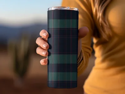 Black and Green Tartan Seamless Digital