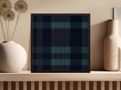 Black and Green Tartan Seamless Digital