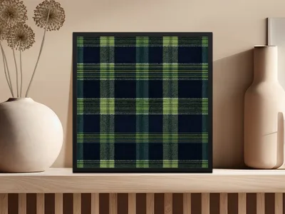 Black and Green Tartan Seamless Digital
