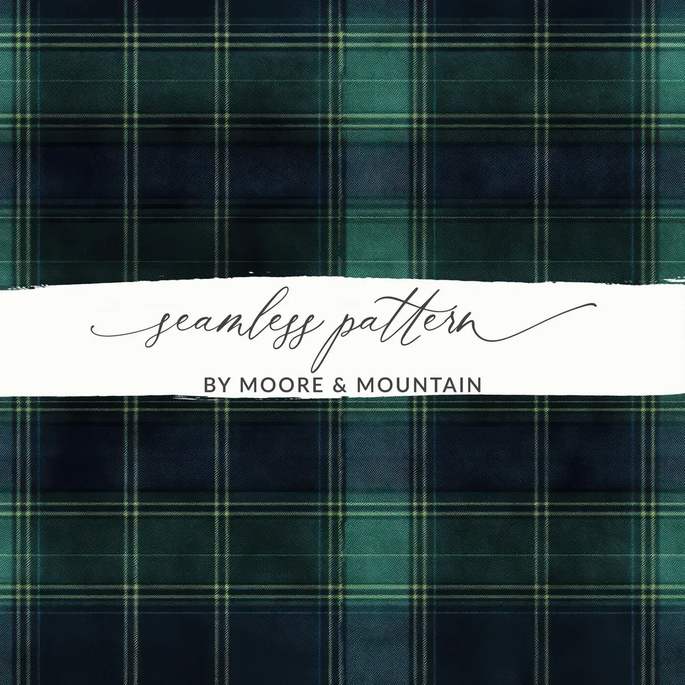 Black and Green Tartan Seamless Digital