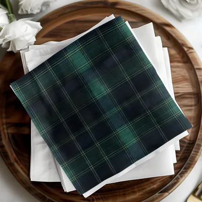 Black and Green Tartan Seamless Digital