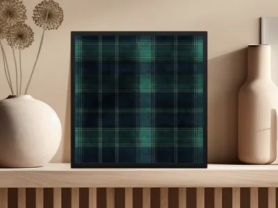 Black and Green Tartan Seamless Digital