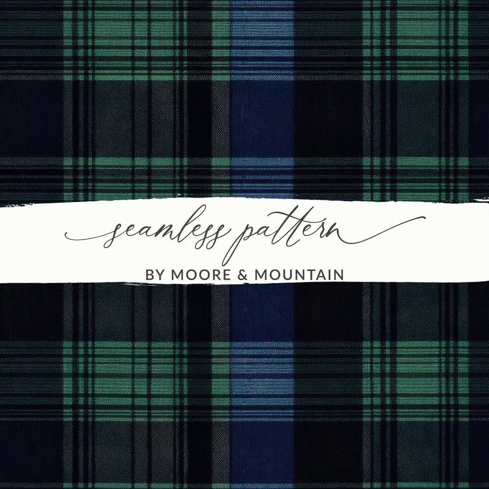 Black and Green Tartan Seamless Digital