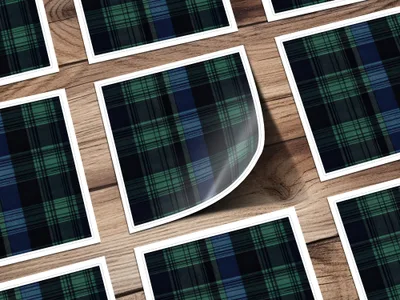 Black and Green Tartan Seamless Digital
