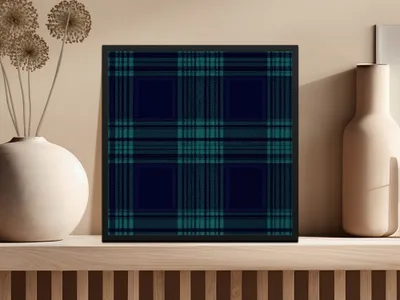 Black and Green Tartan Seamless Pattern Digital
