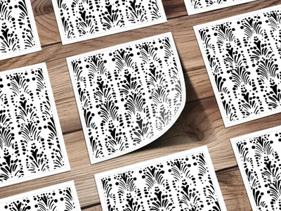 Black and White Abstract Doodle, Art Nouveau Seamless Pattern