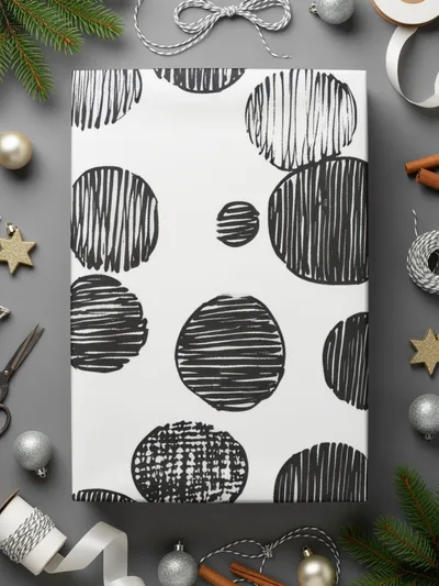 Black and White Abstract Doodle Digital Print, Geometric Circles Pattern Art, Modern Wall Decor, Printable Art, Instant Download
