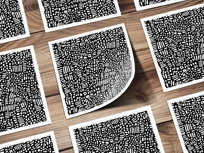 Black and White Abstract Doodle, Geometric Digital Art Print, Modern Digital Download, Printable Wall Art, Home Decor