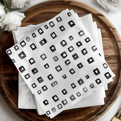 Black and White Abstract Doodle Geometric Digital Product, Minimalist Art Print, Square Pattern Digital Download