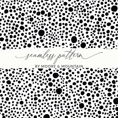 Black and White Abstract Doodle Modern Circles Pattern Simple