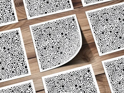 Black and White Abstract Doodle Modern Circles Pattern Simple