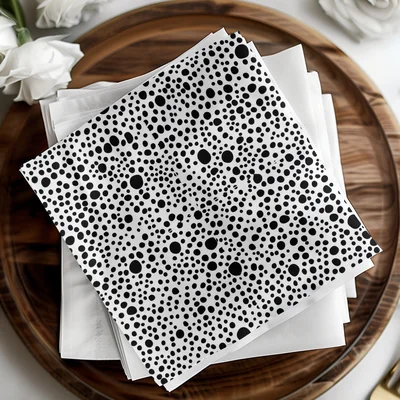 Black and White Abstract Doodle Modern Circles Pattern Simple