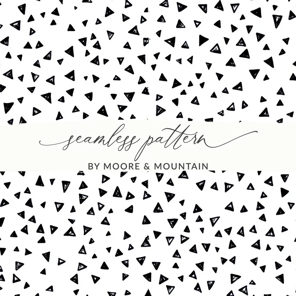 Black and White Abstract Triangles Seamless Geometric Pattern Tiny Triangles