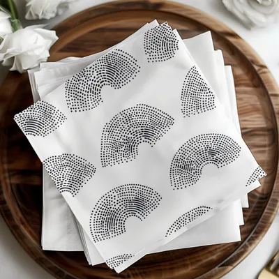Black and White Geometric Dotted Rainbows Seamless Pattern