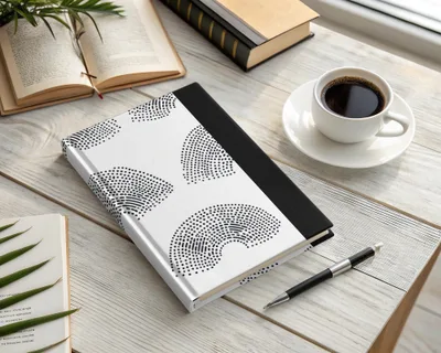 Black and White Geometric Dotted Rainbows Seamless Pattern