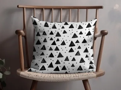 Black and White Triangle Doodles Seamless Digital Paper, Triangle Pattern Simple
