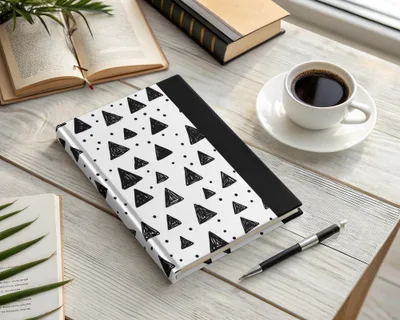 Black and White Triangle Doodles Seamless Digital Paper, Triangle Pattern Simple
