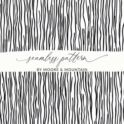 Black and White Wavy Lines Seamless Background Modern Pattern Abstract