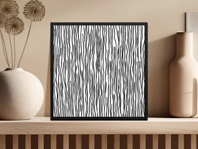 Black and White Wavy Lines Seamless Background Modern Pattern Abstract