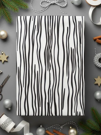 Black and White Wavy Lines Seamless Background Modern Pattern Abstract