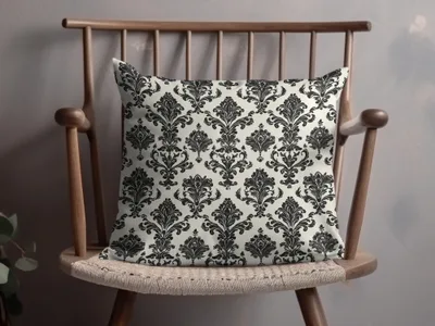 Black Damask Vintage Ornament Classic Repeating Background Design Digital