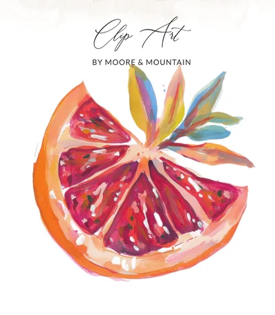 Blood Orange Print Vibrant Citrus Wall Art Digital Download, Kitchen Decor Fruit Art Print, Botanical Decor