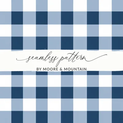 Blue Buffalo Check Seamless Pattern, Gingham Commercial Use, Plaid PNG, Checkered High Resolution, Digital Paper