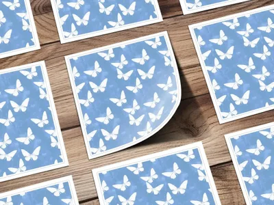 Blue Butterfly Digital Paper, Seamless Butterfly Pattern, Butterfly Background, Commercial Use, Digital Download for Print on Demand