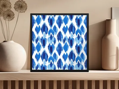 Blue Diamond Shape Abstract Pattern Style Digital Seamless Pattern