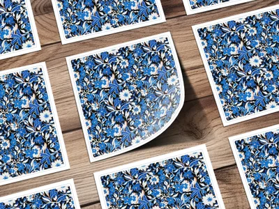 Blue Modern Toile Seamless Pattern Modern Chinoiserie