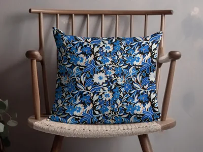 Blue Modern Toile Seamless Pattern Modern Chinoiserie