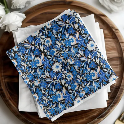 Blue Modern Toile Seamless Pattern Modern Chinoiserie