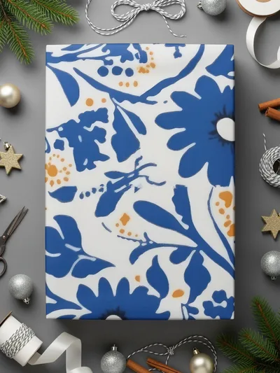 Blue Flower Chinoiserie Pattern Seamless Blue Toile Modern Pattern