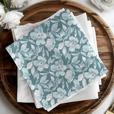 Blue Floral Seamless Pattern, Digital Paper, Flower Fabric Print, Scrapbook Paper, Repeat Pattern, Tileable Background Digital