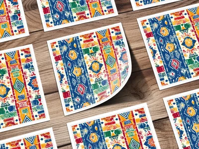 Blue Geometric Indian Seamless Aztec Geometric Digital