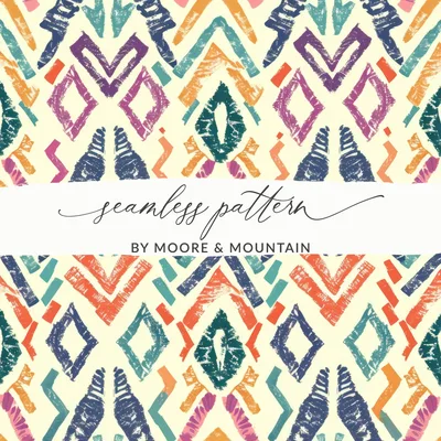 Blue Geometric Indian Seamless Aztec Geometric Pattern Digital